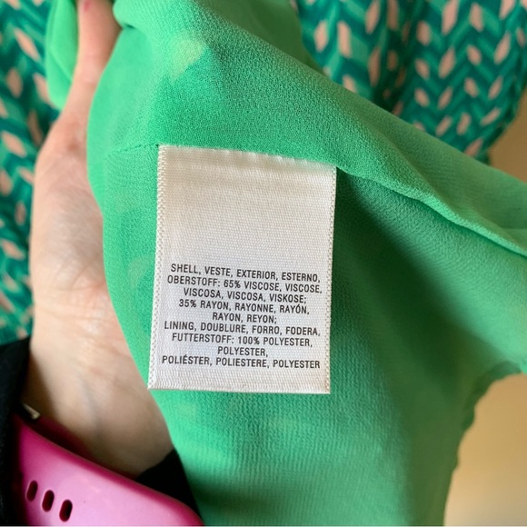 Anthropologie Maeve green and tan geometric midi dress - Picture 6 of 7